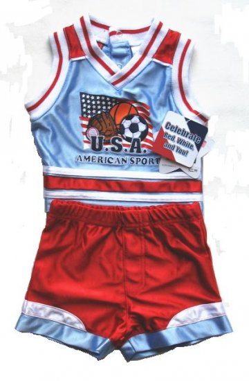 BABY TOGS Boys Sports Jersey Shorts Outfit Set 6 9 Mo NEW