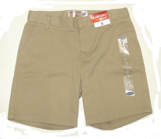 OLD NAVY Girls Tan School Shorts 8 NEW