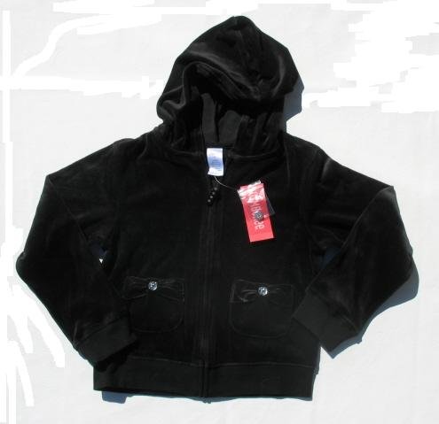 GYMBOREE Family Portrait Girls Holiday Black Velour Hoodie Zip Jacket 7 NEW