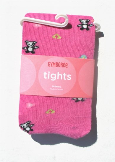 GYMBOREE Imaginary Friends Girls Pink Panda Tights 0 3 6 Mo NEW