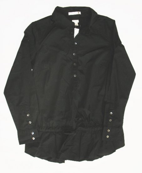 OLD NAVY Maternity Black Tunic Button Front Shirt Top M NEW
