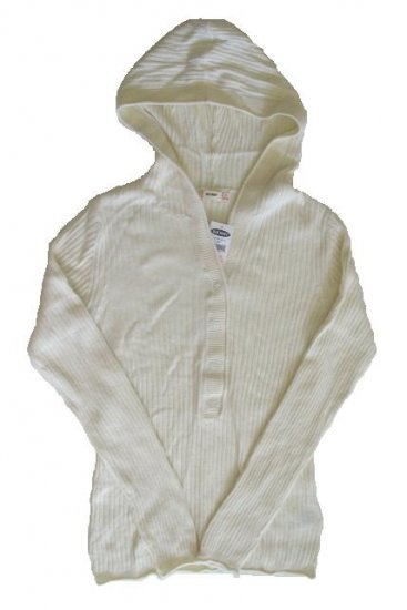 OLD NAVY Womens Cream Angora Sweater Hoodie M 8 10 NEW