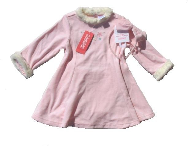 GYMBOREE Princess Snow Drop Girls Pink Velour Swing Dress 18 24 Mo NEW
