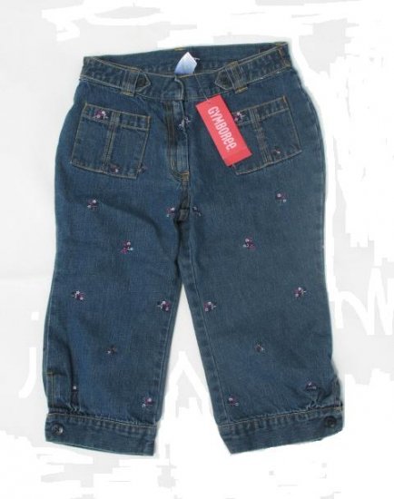 GYMBOREE Pretty In Plum Girls Embroidered Denim Capri Crop Pants