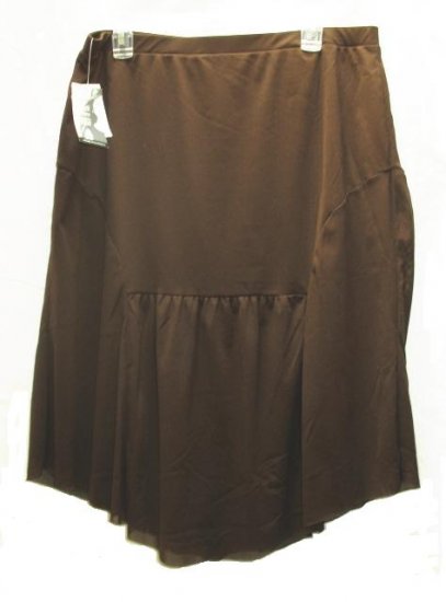WORK WEEKEND Womens Brown Mesh Knee Skirt XL 16 18 NEW