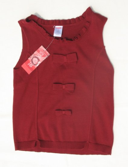 GYMBOREE Family Portrait Holiday Girls Red Bow Sweater Vest 8 NEW