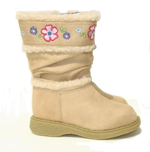 OSK KOSH Girls Tan Suede Flower Boots 7 NEW