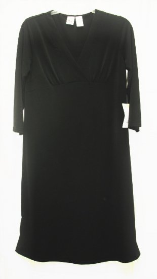 DUO Maternity Black Wrap Bodice Dress S Small NEW
