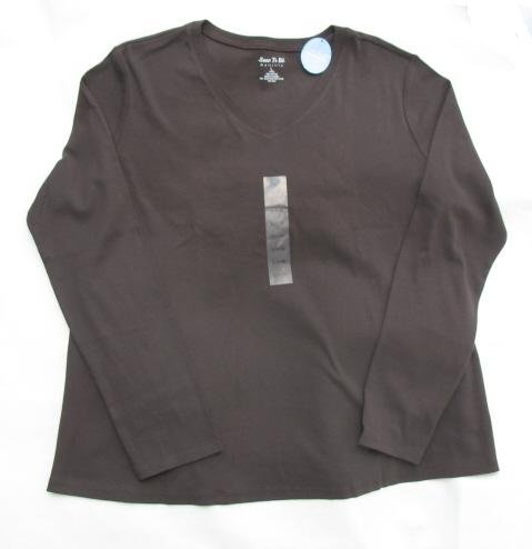 SOON TO BE Maternity LS Brown V Shirt Top L 14 16 NWT NEW