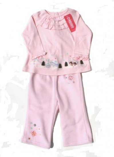 GYMBOREE Park City Luxe Girls 2pc Fleece Pants Swing Top Outfit Set 12 18 Mo NWT NEW