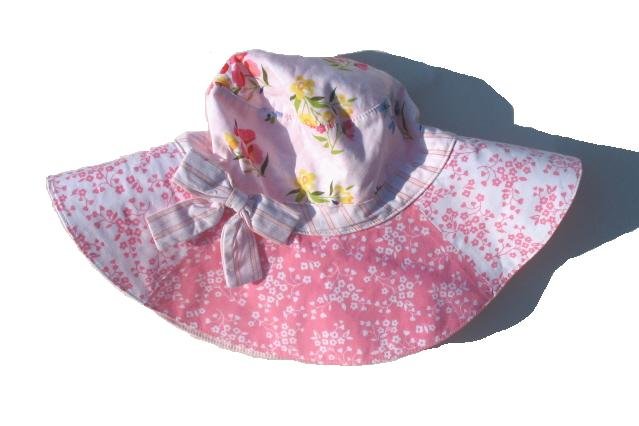 GYMBOREE Love In Air Girls Reversible Floral Wide Brim Hat 3T 4T NWT NEW