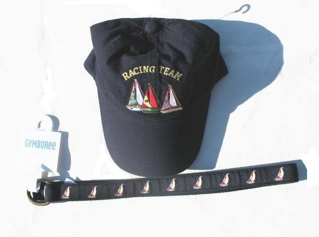 GYMBOREE Sailing Club Boys 2pc Hat Cap Belt 5 6 7 NWT NEW