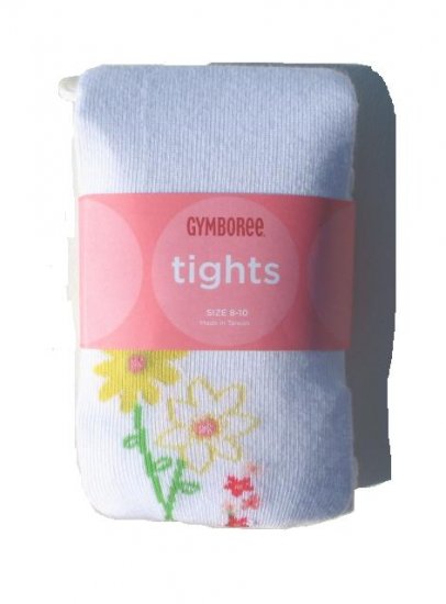 GYMBOREE Wish You Were Here Girls White Flower Tights 8 9 10 NWT NEW