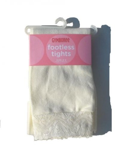GYMBOREE Girls Cream Footless Tights 3 4 NWT NEW