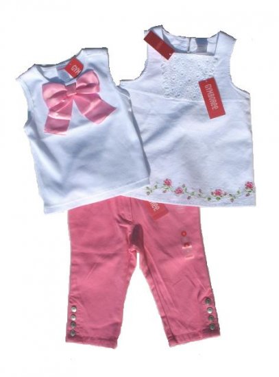 GYMBOREE Parisian Rose Girls 3pc Capri Top Set 4 4T NWT NEW