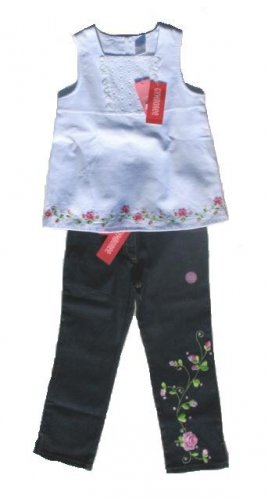 GYMBOREE Parisian Rose Girls Jeans Top Set 7 NWT NEW