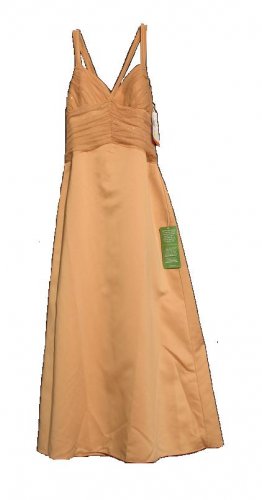 ONYX NITE Womens Gold Satin Formal Gown 14 NWT NEW