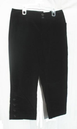 ANA Womens Black Velvet Crop Pants Capris 8 NWT NEW