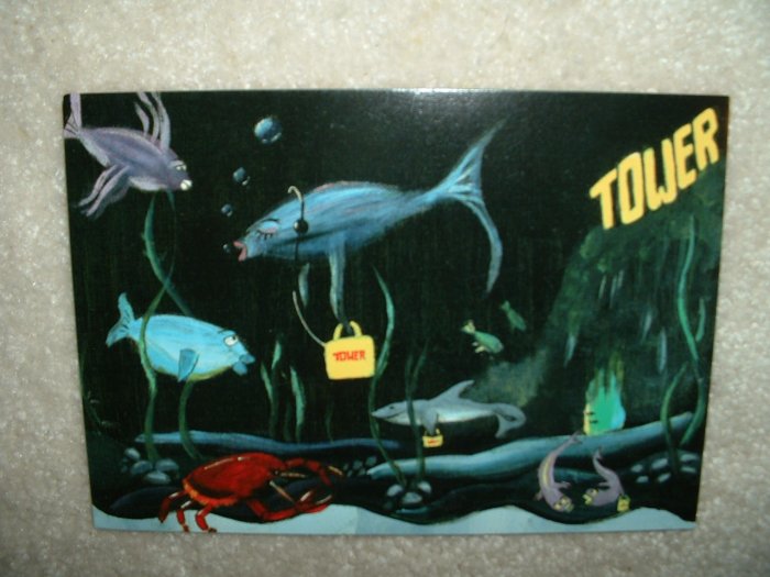 Tower Records Fishy Rack Postcard