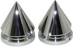 NYCPARTS TRIPLE CHROME CARRIES SPIKED FORK COVER SET, FITS SUZUKI HAYABUSA (99-09) TRIPLE CHROME