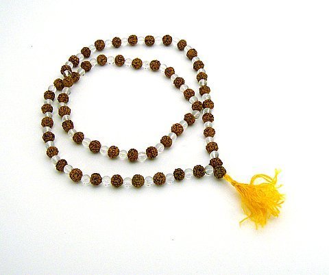 Rudraksha and Crystal Mala 108 Beads