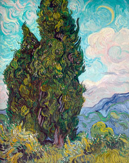 Cypresses 1889 landscape trees canvas art print by Vincent van Gogh
