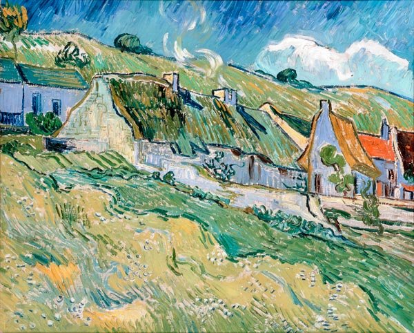 Thatched Cottages 1890 landscape country houses canvas art print by Vincent van Gogh