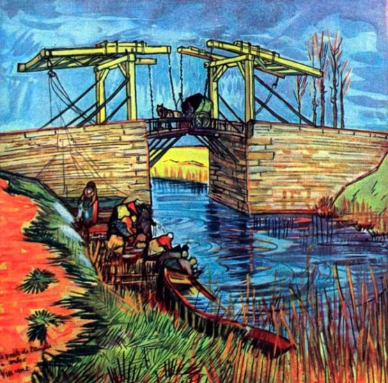 The English Bridge water river landscape canvas art print by Vincent van Gogh