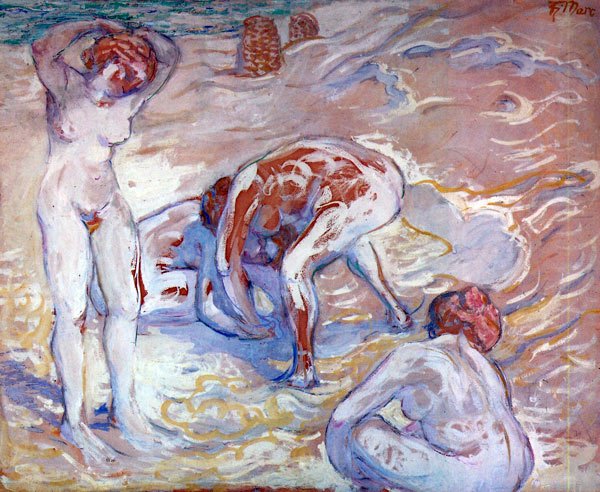 Bathing Women canvas art print by Franz Marc