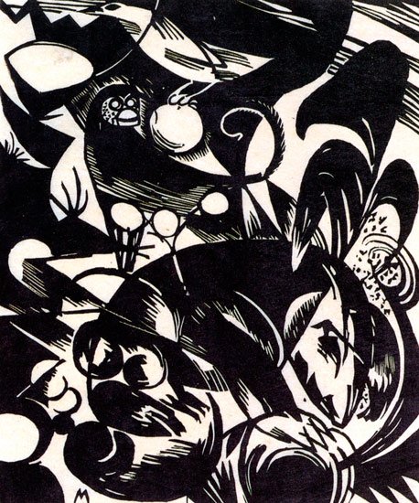 Creation Image religious Bible canvas art print by Franz Marc