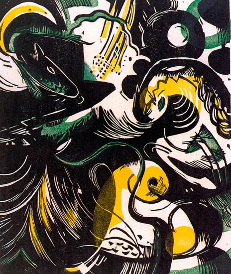 Creation Stories religious Bible canvas art print by Franz Marc
