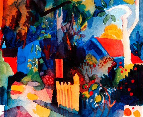 Landscape with Bright Tree canvas art print by Franz Marc
