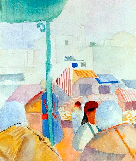 Market in Tunis cityscape people canvas art print by Franz Marc