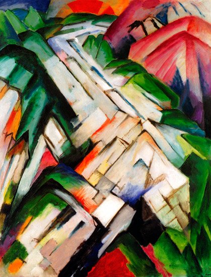 Mountains landscape canvas art print by Franz Marc