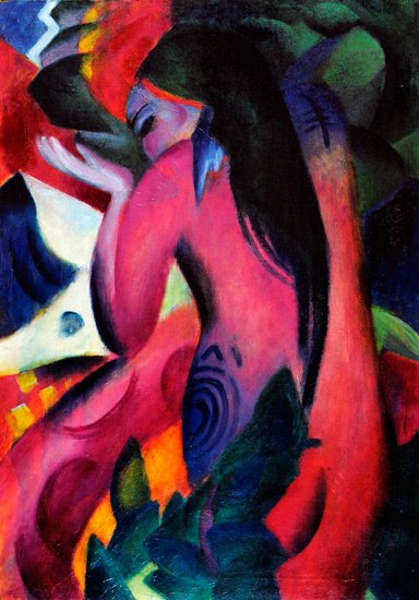 Red Woman canvas art print by Franz Marc