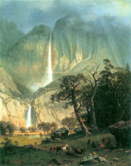 Cho-Looke Yosemite Waterfall American West landscape canvas art print by Albert Bierstadt