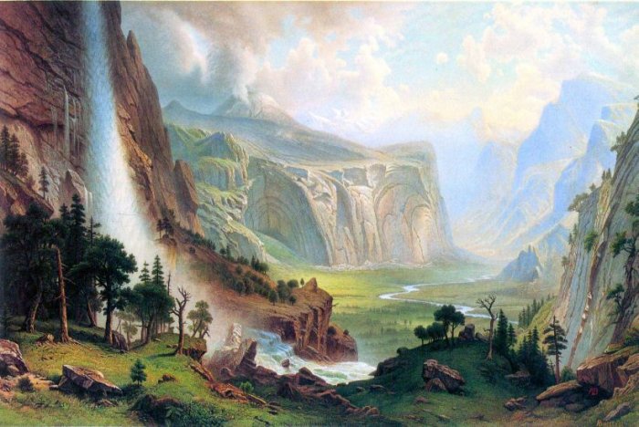 Half Dome in Yosemite American West landscape canvas art print by Albert Bierstadt