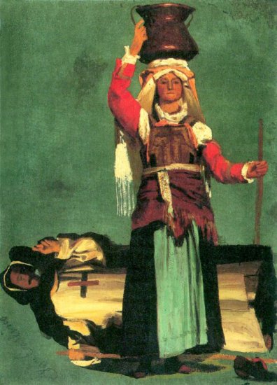 Italian Costume Studies woman canvas art print by Albert Bierstadt