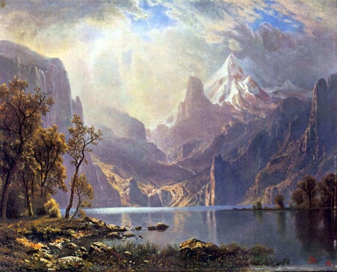 Lake Tahoe California Nevada American West water landscape canvas art print by Albert Bierstadt