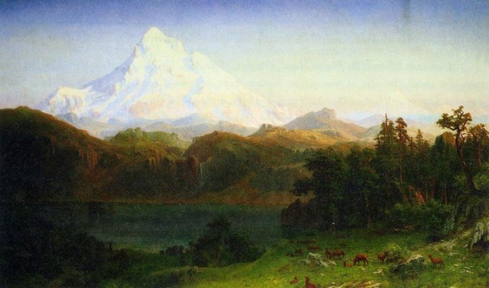 Mt. Hood Oregon American West landscape canvas art print by Albert Bierstadt