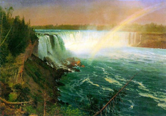 Niagara Falls water landscape canvas art print by Bierstadt