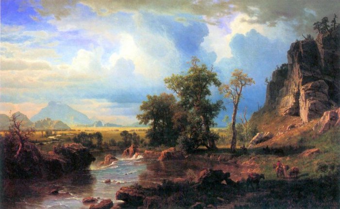 Northern Fork of the Plate Nebraska landscape canvas art print by Bierstadt