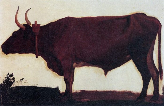 Ox wild animal canvas art print by Bierstadt