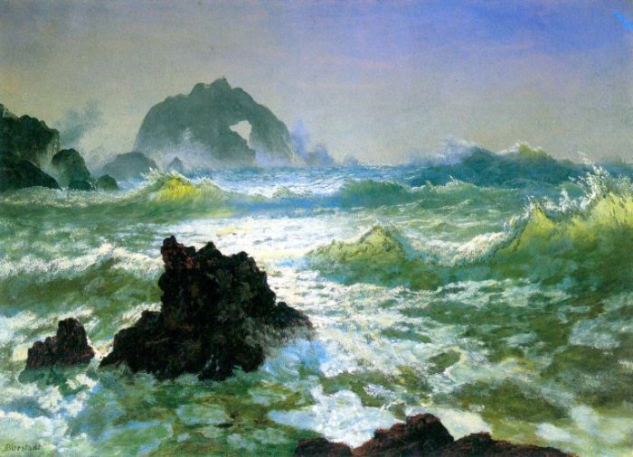 Seal Rock II seascape canvas art print by Bierstadt