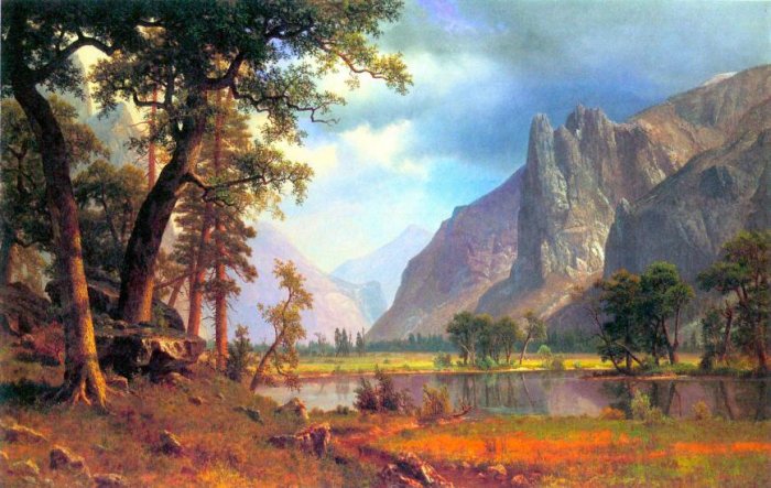 Yosemite Valley II California American West landscape canvas art print by Albert Bierstadt