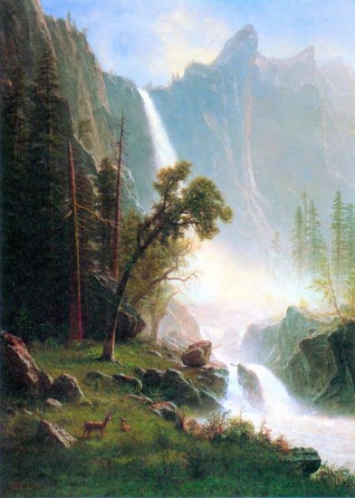 Yosemite Falls California American West landscape canvas art print by Albert Bierstadt