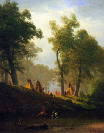 Wolf River, Kansas American landscape canvas art print by Albert Bierstadt