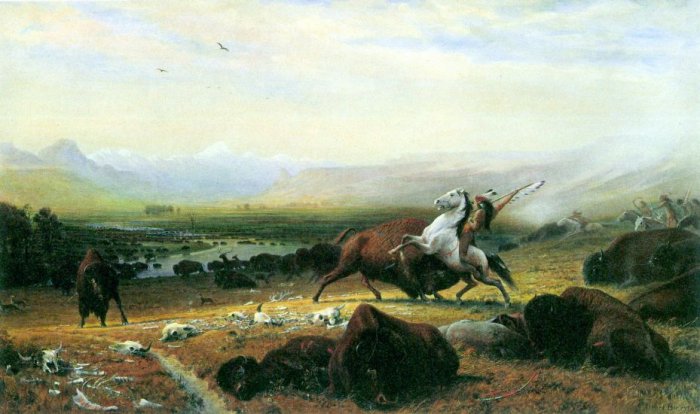 The Last Buffalo wild animal canvas art print by Bierstadt