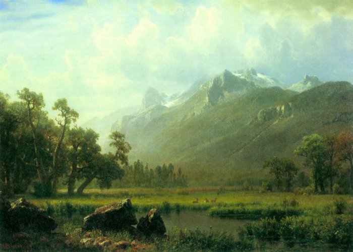 The Sierra near Lake Tahoe California landscape canvas art print by Bierstadt