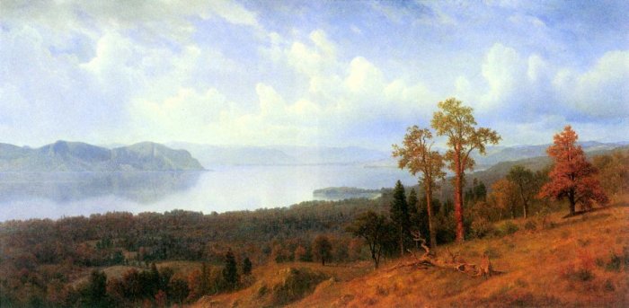 View of the Hudson River Valley landscape canvas art print by Bierstadt